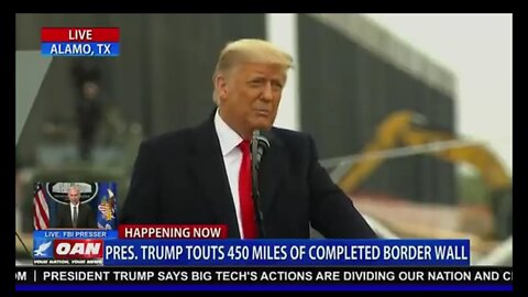 ⚖️ 'President Trump touts 450 miles of completed Border Wall' in Alamo TX - OAN