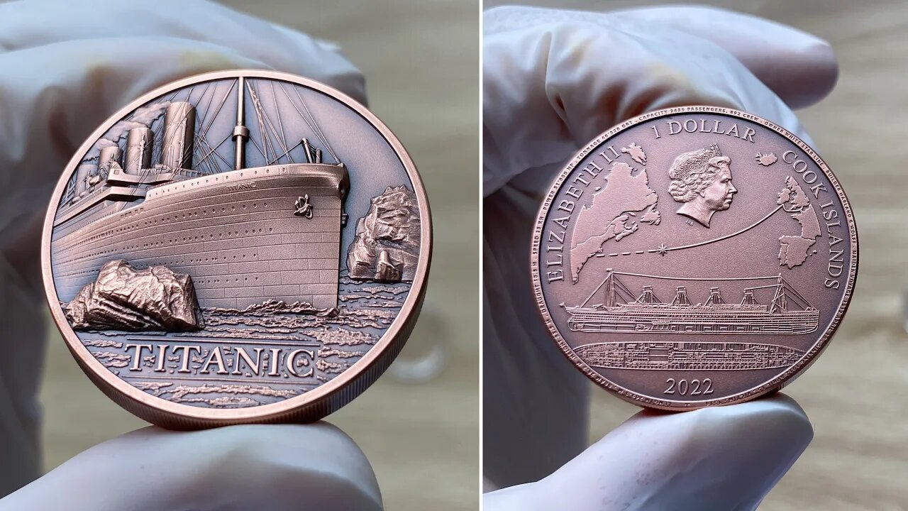 TITANIC 2022 $1 50 GRAMS PURE COPPER SMARTMINTING COIN – COOK ISLANDS – COIN INVEST TRUST