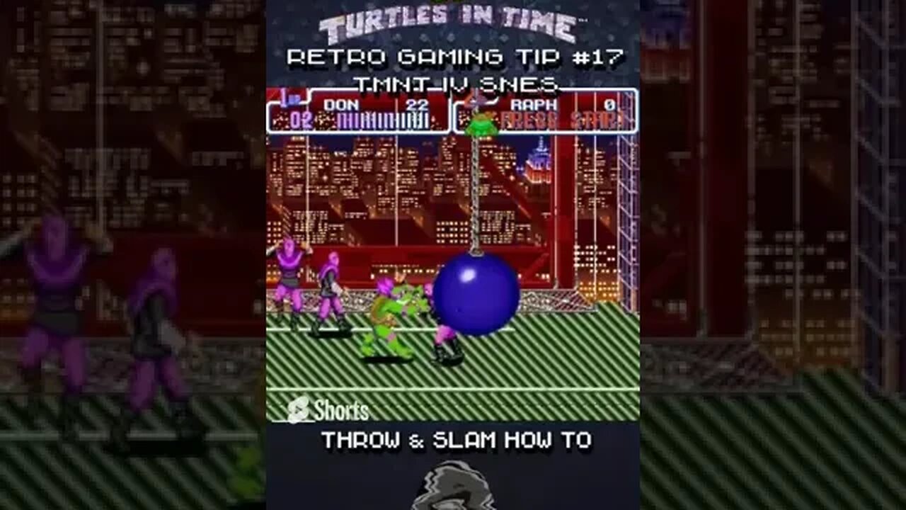 Retro Gaming Tip #17 - TMNT IV - Slam Throw