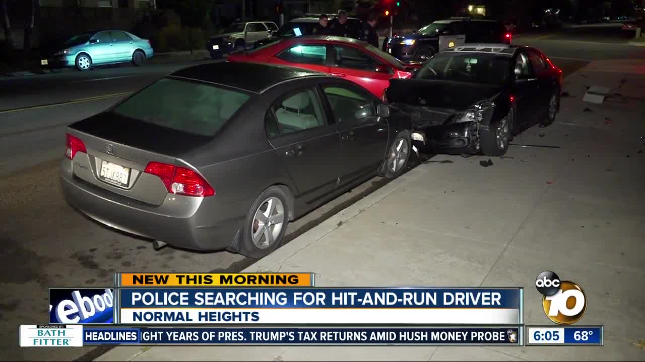 Hit-and-run driver sought in Normal Heights wreck