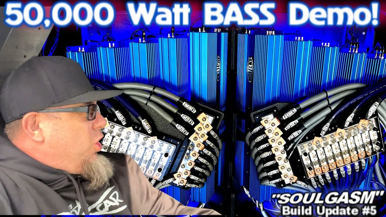 50,000 Watt BASS Demo Breaks Windshield & Rains Glue! 12 15" Subwoofers Steel Caged Bandpass Wall