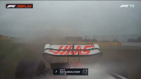 Mick crashes into wall after the chequered flag #japanesegp fp1