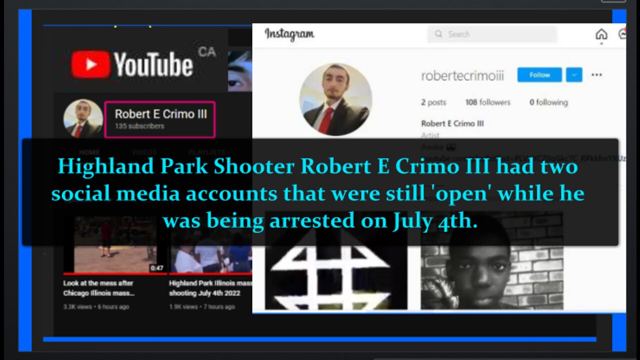 Highland Park Shooter Robert E Crimo III: Proof His CIA MK Ultra Handlers Edited His Social Media