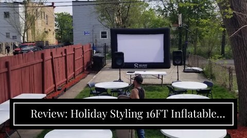 Review: Holiday Styling 16FT Inflatable Outdoor Projector Screen – 200” Blow Up TV & Movie Scre...