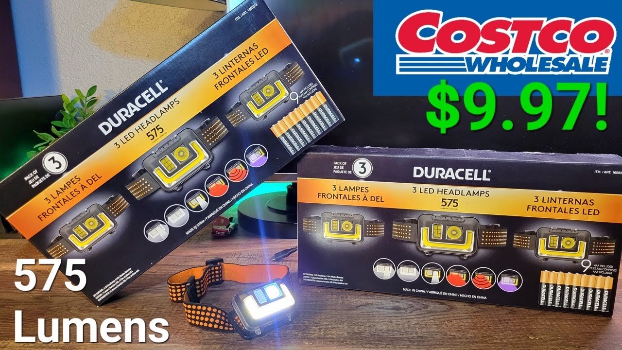 Costco 3-pack LED Headlamp under $10! Duracell *Review & HIDDEN Features!*