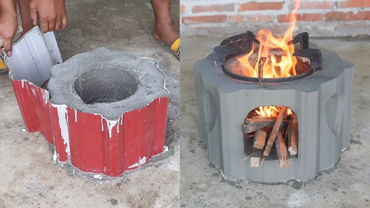 Wow A Unique Cement Stove Make From Zinc Sheet | Smart Idea For Everyone | WiN REACH