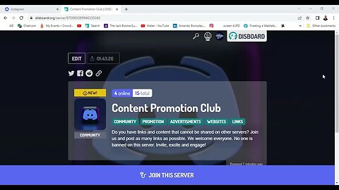 The Content Promotion Club Server On Discord