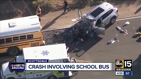 Several hurt in crash involving school bus in Scottsdale