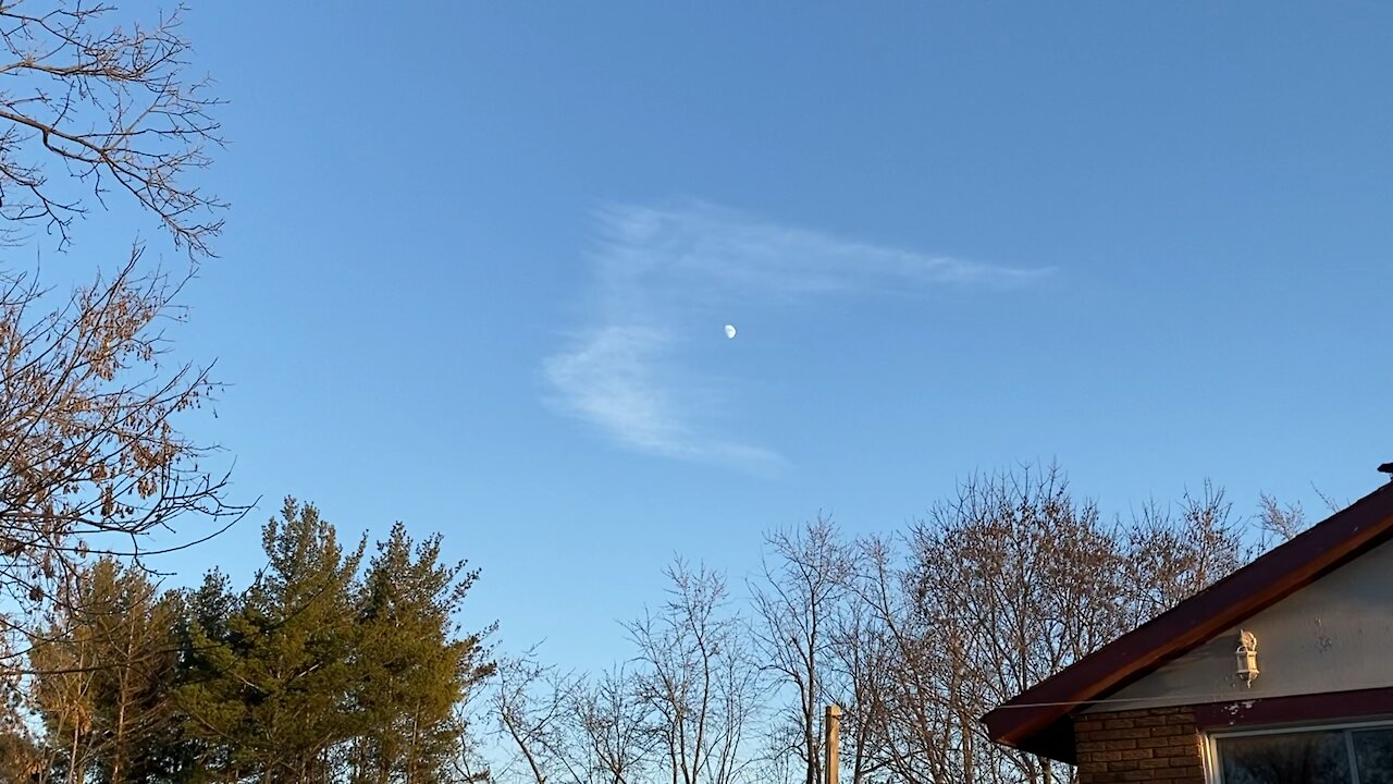 There is the moon