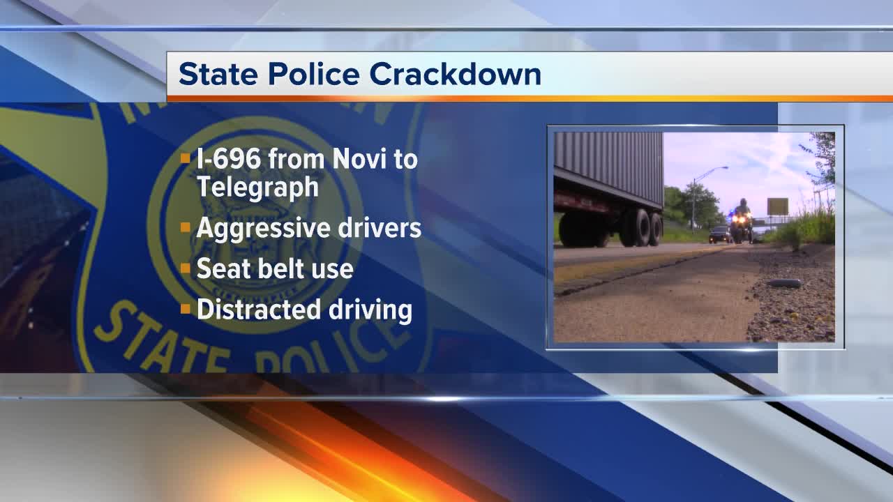 Michigan State Police enforcing aggressive driving crackdown on I-696