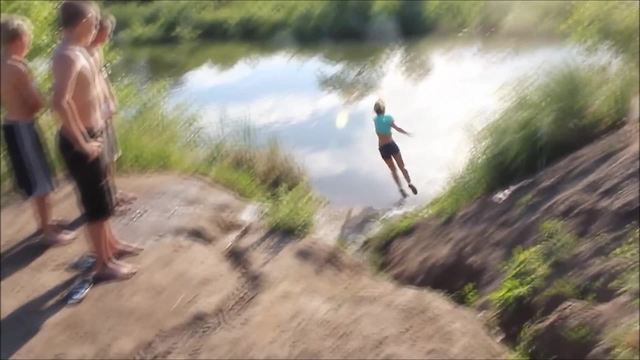 Girl wrecks hard on bike jump