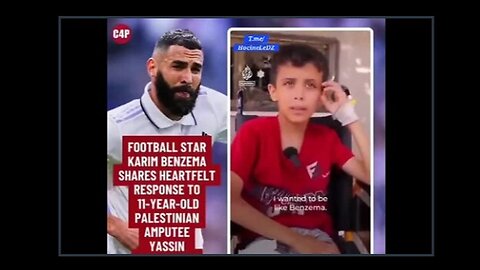 Karim Benzema adresse un message à Yassin Al Ghalban, un jeune amputé palestinien de 11 ans.