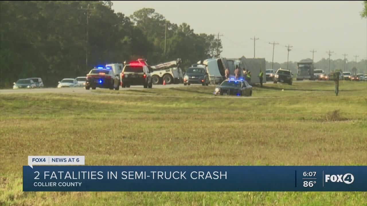 Fatal semi-truck crash in Collier County