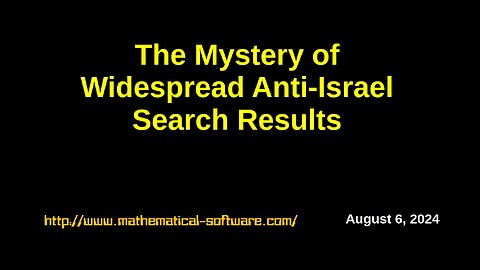 The Mystery of Widespread Anti Israel Search Results