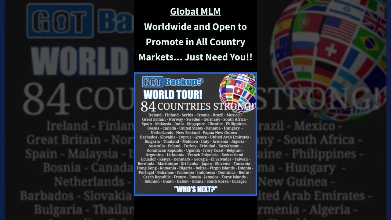 GOTBACKUP: Affiliates in 84 Countries Currently Global Resellers