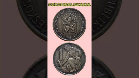 Czechoslovakia 1 koruna 1980.#shorts #coinnotesz