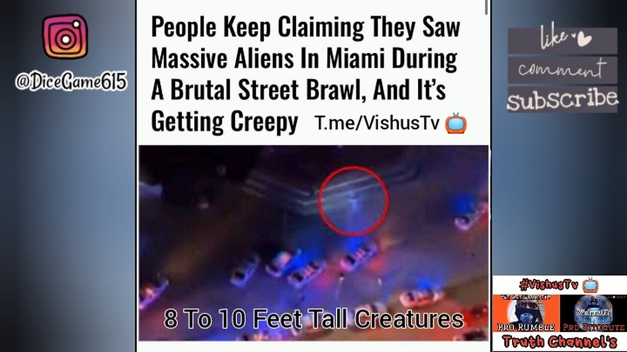 Miami People's Claiming They Saw Massive 👽 Aliens In Street Brawl... #VishusTv 📺