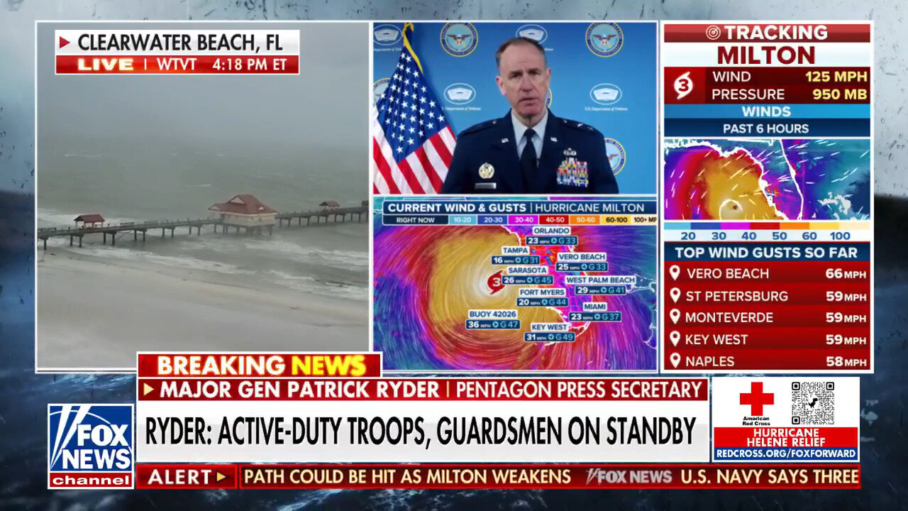 Pentagon Press Secretary Says Military 'Staged And Ready To Respond' For Milton