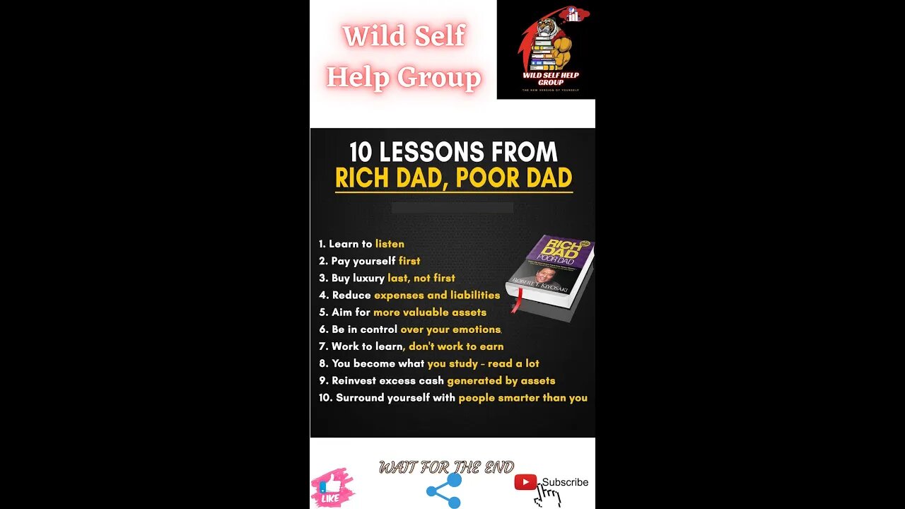 🔥10 lessons form rich dad poor dad book🔥#shorts🔥#viralshorts🔥#motivation🔥#wildselfhelpgroup🔥