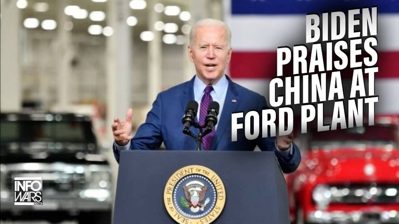 Joe Biden Praises China While Fake Driving An Electric Truck At Ford Plant