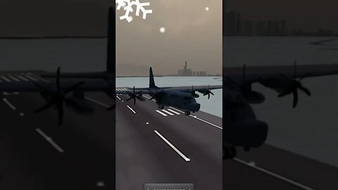 Flying MC-130 Across the water in the Snow | Turboprop Flight Simulator #shorts