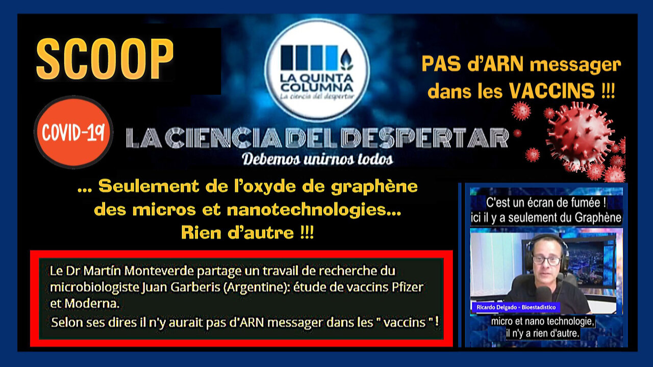 VACCIN Anti-Covid ! Scoop...L'ARNmessager est un leurre selon les biologistes de la Quinta Columna...! (Hd 720) Voir liens au descriptif