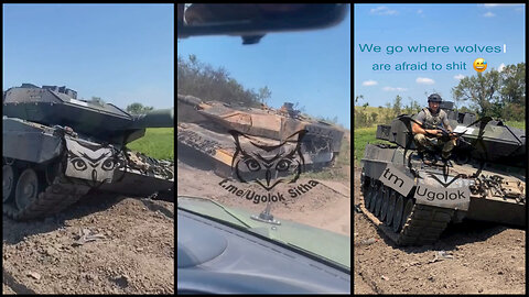 German Leopard 2A6 tanks they are sleeping peacefully on Ukrainian meadows