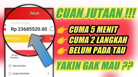 GAK SAMPE 5 MENIT CUAN HINGGA JUTAAN TRIK TERBARU CUAN DARI WEBSITE