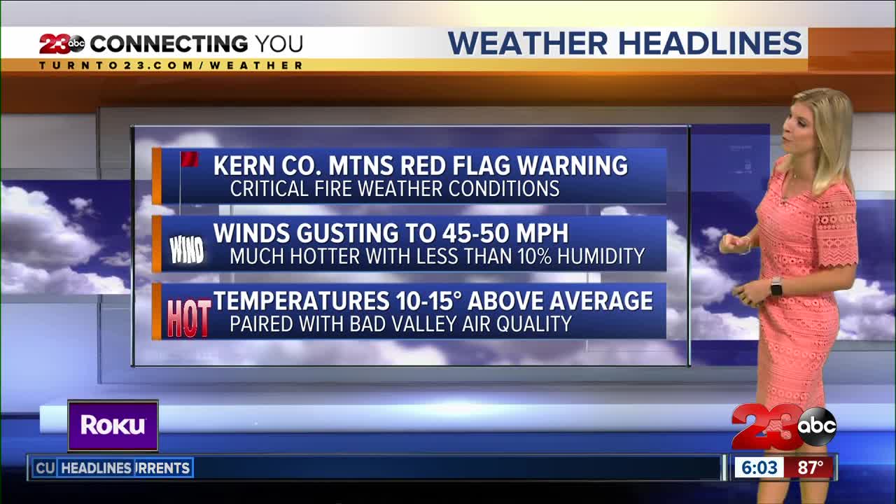 Kern Co. mountain Red Flag Warning