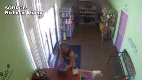 Man takes tablet from pet store