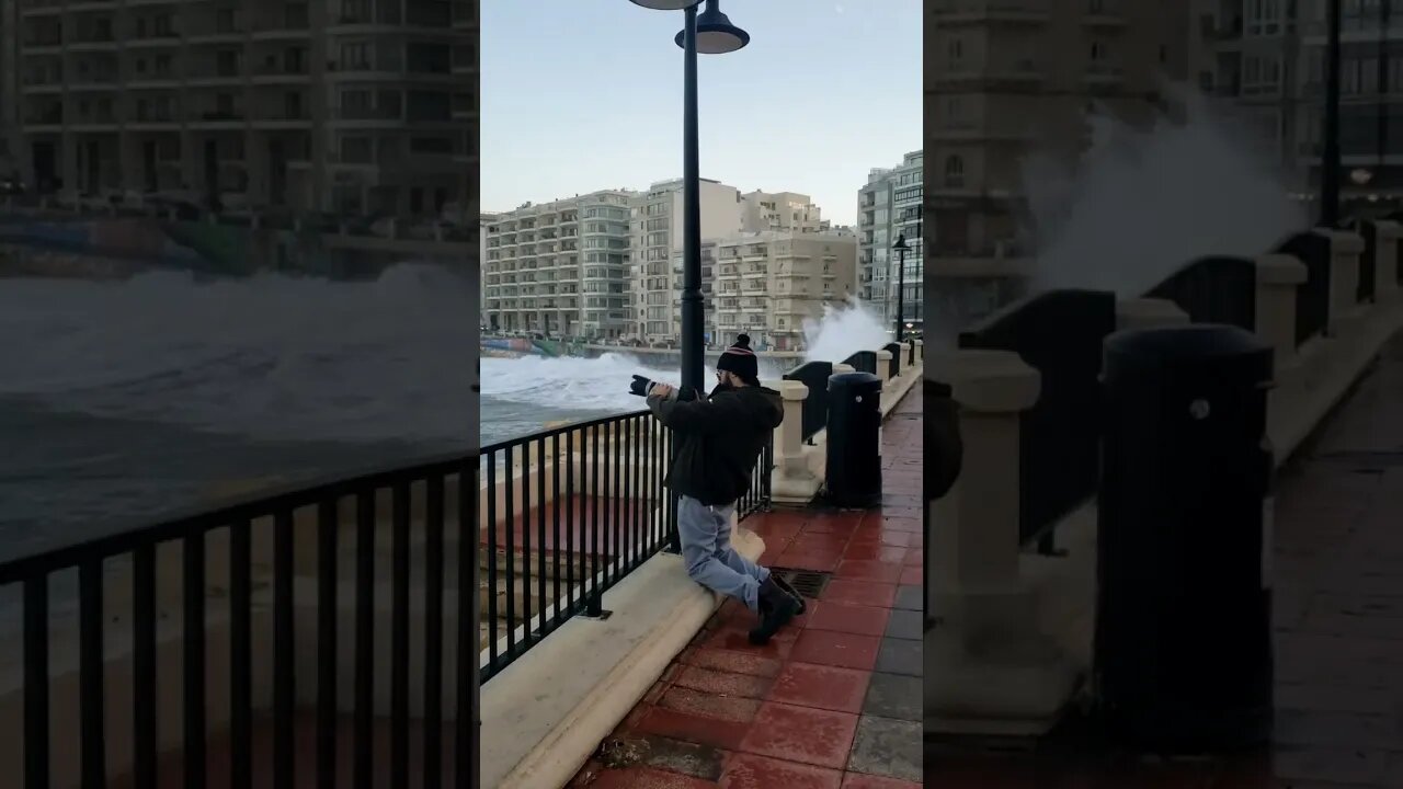 Sliema, Malta, stormy sea