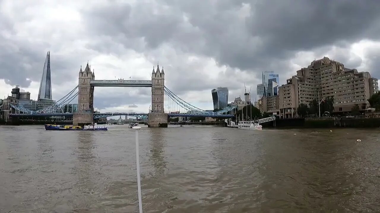 riverboat tour. Tower bridge. River Thames . London. GoPro 12th July 2023