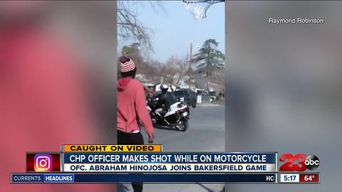 Caught on video: CHP officer joins neighborhood basketball game