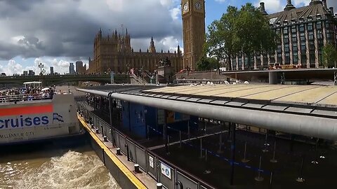 Start of a boat tour in the River Thames. London GoPro 12th July 2023