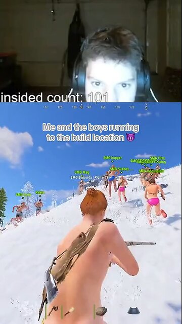 My Rust clan running to the build location