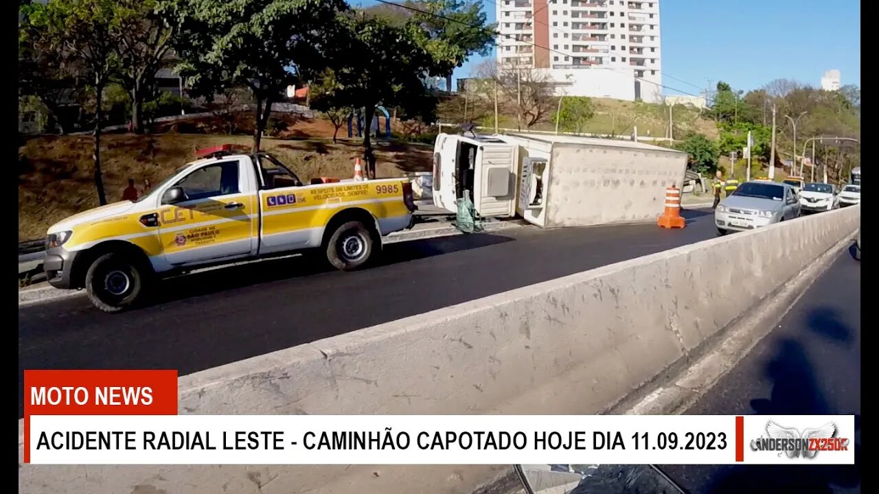 Acidente envolvendo caminhão Av. Conde de Frontin 2869 - Av. Radial Leste#moto #headlinenews news