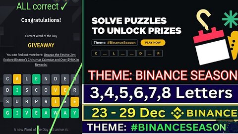 WOTD THEME Binance season ALL CORRECT LETTERS ANSWERS WORD OF THE DAY WODL