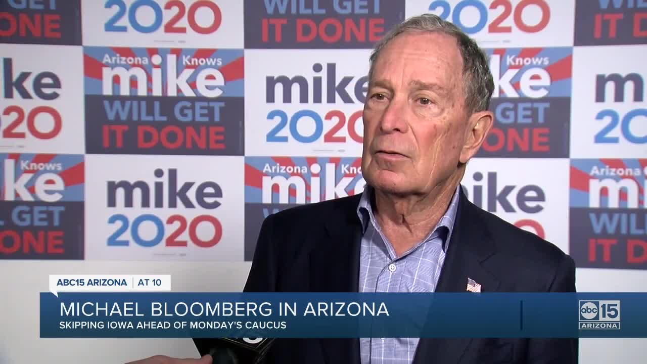 Democratic primary candidate Michael Bloomberg speaks at Phoenix rally