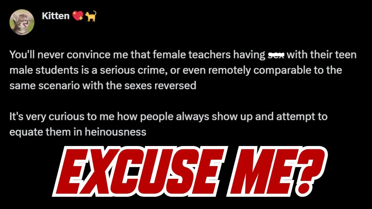 Insane tweet excusing female teacher 'relations' with male students