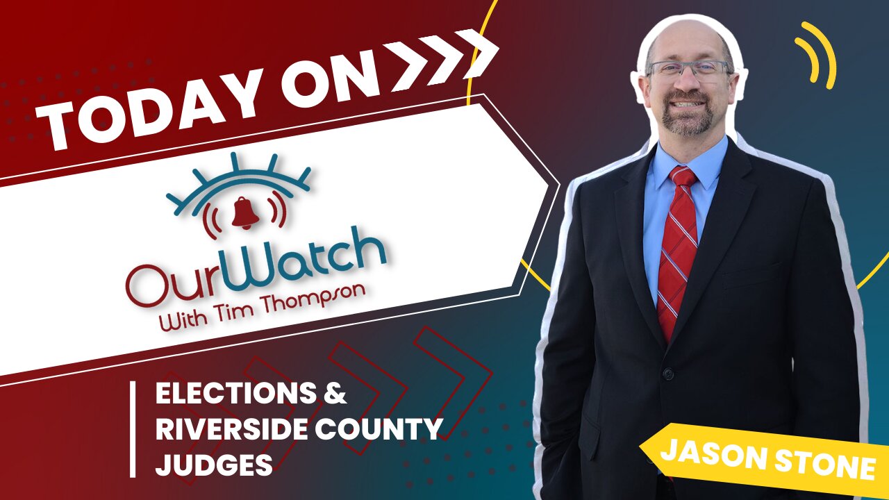 Jason Stone wants your vote! Pastor Tim Thompson interviews him today on Our Watch.