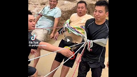 The Chinese men have re-invented Rock-Paper-Scissors.