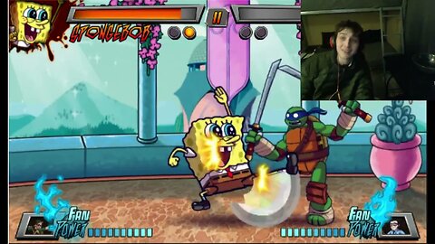 Leonardo VS SpongeBob SquarePants In A Nickelodeon Super Brawl 3 Battle With Live Commentary