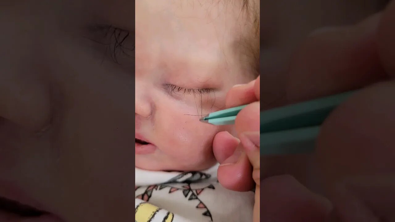 Removing Eyelashes from Silicone Baby #shorts
