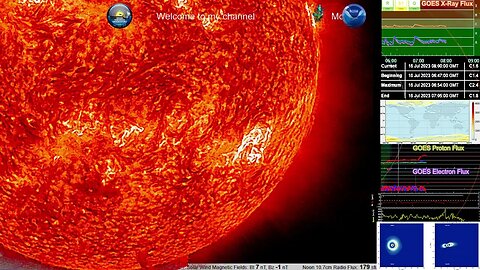 Proton event from Region 3363, multiple ICMEs, Tsunami near Alaska from a 7.2 EQ 16 July, 2023