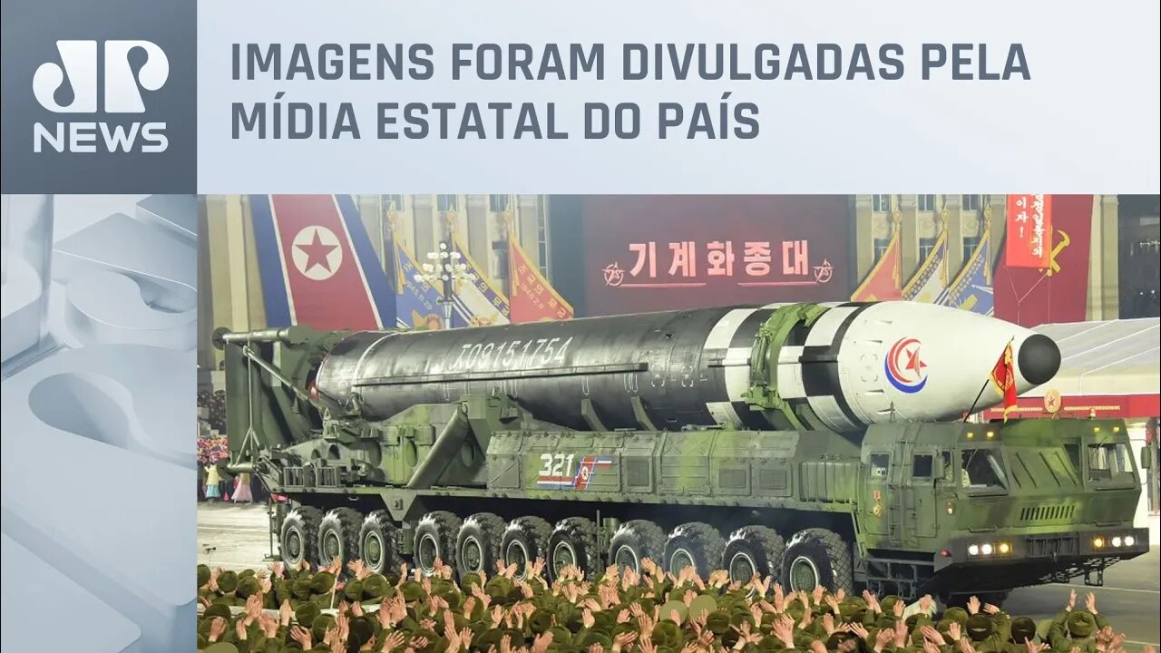 Coreia do Norte exibe número recorde de mísseis nucleares em desfile