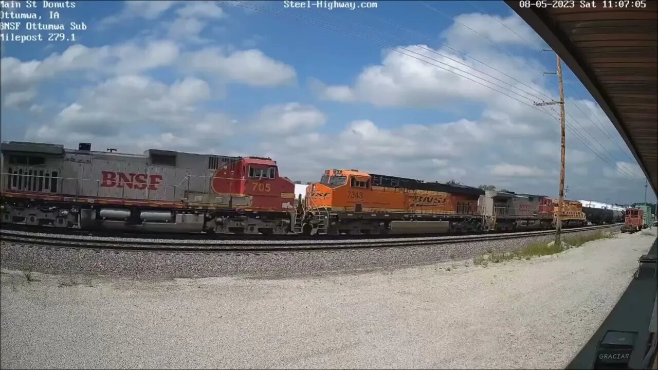 EB Manifest with 2 Warbonnets and PRLX 100020 in Ottumwa and Mount Pleasant, IA on August 5, 2023