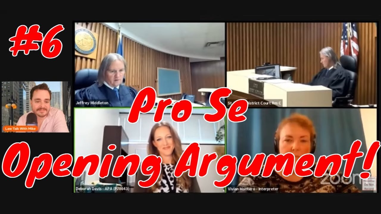 Pro se Opening Argument!