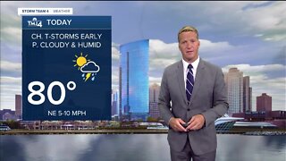 Storms moving out as the sun rises; still humid Tuesday