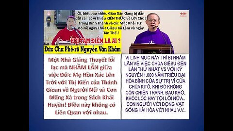 Hội Tam Điểm là gì? Bài giảng hay?? của Đức Cha Nguyễn Văn Khảm. Lễ Đức Mẹ Hồn Xác Lên Trời.