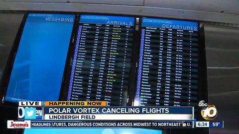 Extreme cold affecting flights at Lindbergh Field